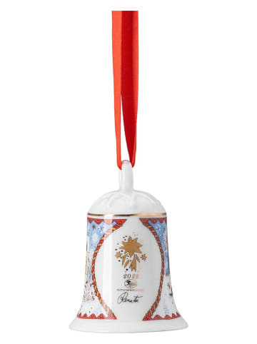 Hutschenreuther Kerstklok "Kerstklok" rood/wit - (H)7,5 x Ø 5,3 cm