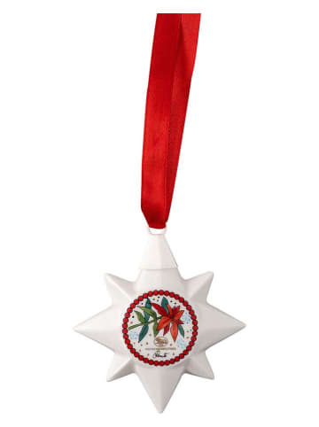 Hutschenreuther Christbaumstern "Geige" in Weiß/ Rot - Ø 7 cm