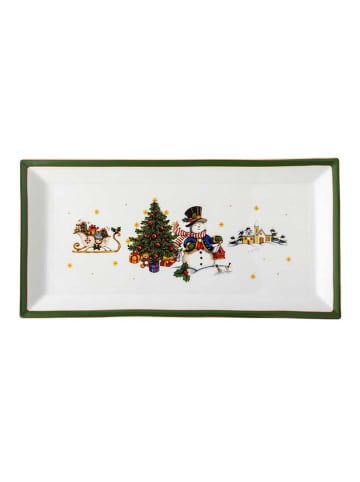 Hutschenreuther Servierplatte "Wintertime" in Weiß/ Grün - (B)38 x (H)18 cm