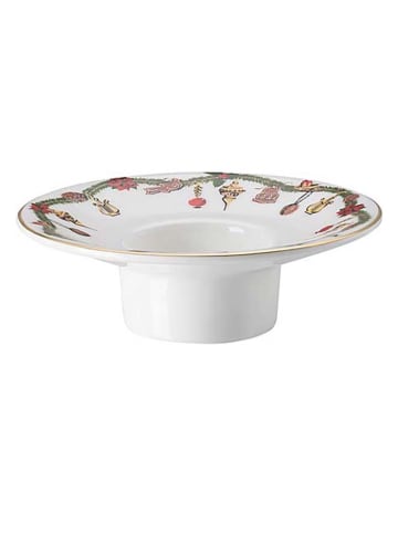Hutschenreuther Kaarshouder "Christmas" wit/meerkleurig - (H)3,6 x Ø 11 cm