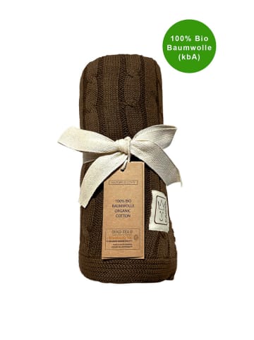 Kaiser Naturfellprodukte Babydeken "Cable Knitt" bruin - (L)100 x (B)80 cm