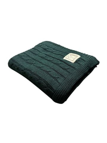 Kaiser Naturfellprodukte Kocyk niemowlęcy "Cable Knitt" w kolorze zielonym - 100 x 80 cm