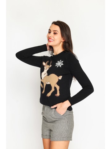 ASSUILI Sweter w kolorze czarnym