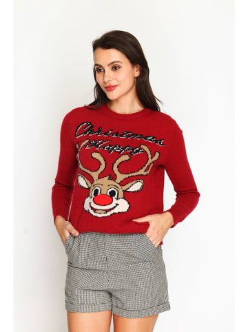 ASSUILI Sweter w kolorze czerwonym
