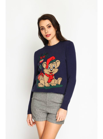 ASSUILI Sweter w kolorze granatowym