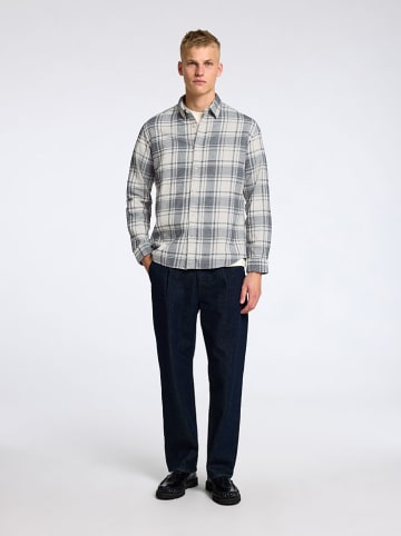 SELECTED HOMME Blouse grijs/wit