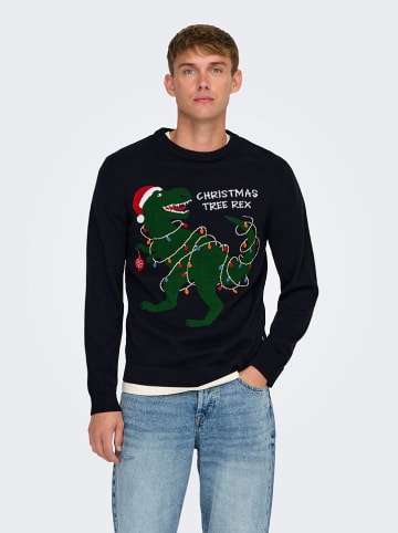 ONLY & SONS Pullover "Xmas" in Dunkleblau