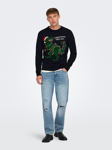 ONLY & SONS Pullover "Xmas" in Dunkleblau