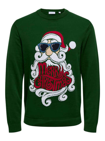 ONLY & SONS Pullover "Xmas" in Grün