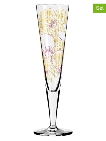 RITZENHOFF 2er-Set: Champagnergläser "Goldnacht Enterrios" in Gold/ Pink - 205 ml