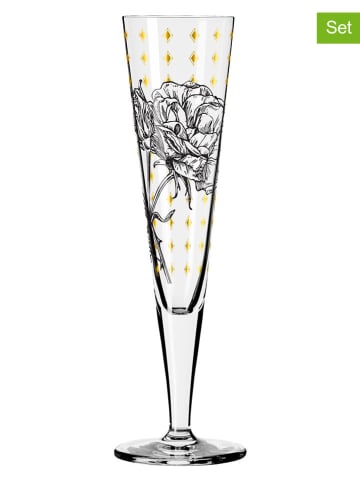 RITZENHOFF 2er-Set: Champagnergläser "Goldnacht Hofgärtner" in Schwarz/ Gold - 205 ml