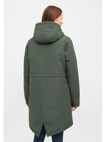 Derbe Parka przeciwdeszczowa w kolorze ciemnozielonym