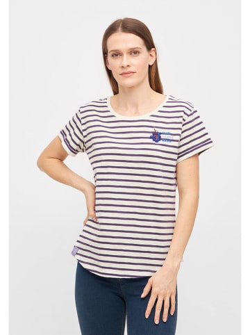 Derbe Shirt in Creme/ Lila