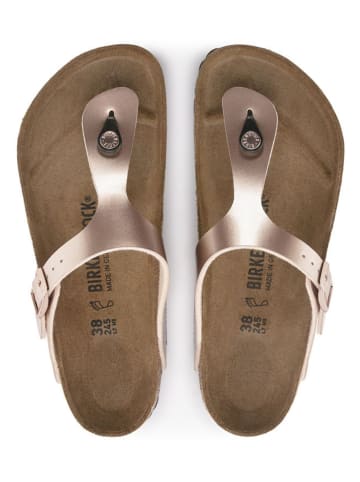 Birkenstock Leder-Zehentrenner "Gizeh" in Kupfer - Weite S