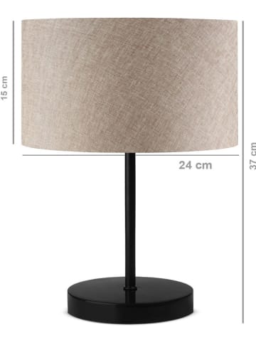 Opviq Tischleuchte in Beige/ Schwarz - (H)37 x Ø 24 cm