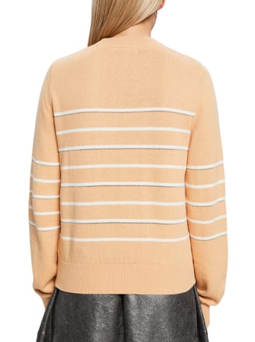 ESPRIT Pullover in Apricot/ Weiß