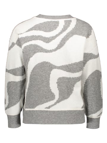 ESPRIT Pullover in Grau/ Weiß