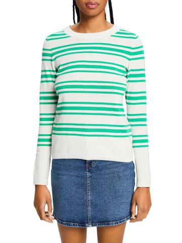 ESPRIT Pullover in Weiß/ Grün
