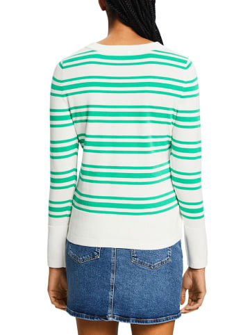 ESPRIT Pullover in Weiß/ Grün
