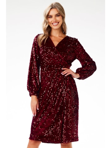 Awama Paillettenkleid in Bordeaux