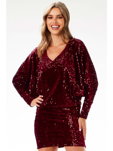 Awama Paillettenkleid in Bordeaux
