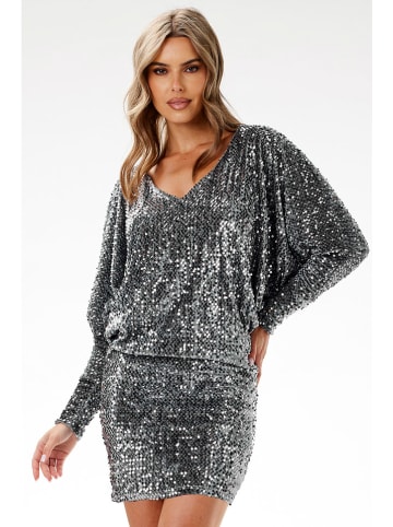 Awama Paillettenkleid in Grau