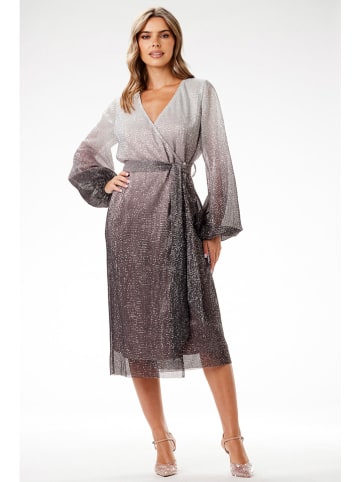Awama Kleid in Silber/ Braun