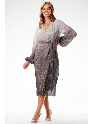 Awama Kleid in Silber/ Braun