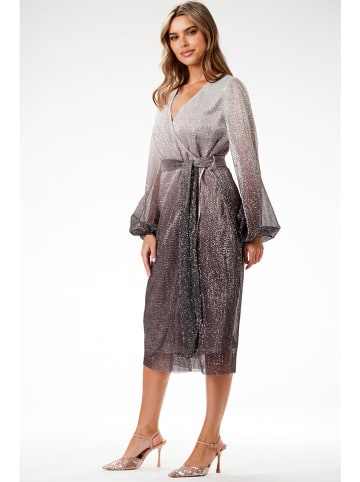 Awama Kleid in Silber/ Braun