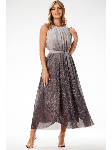 Awama Jurk zilverkleurig/bruin