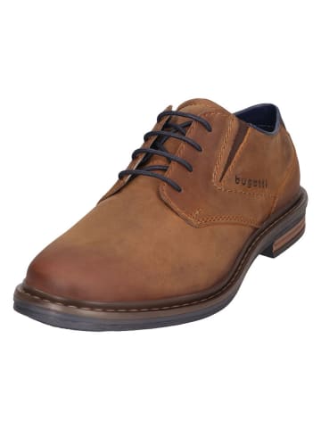 Bugatti Leder-Schnürschuhe in Hellbraun