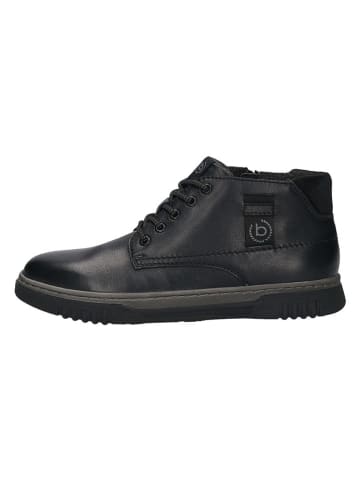 Bugatti Leder-Boots in Schwarz