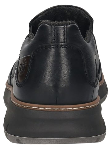 Bugatti Leder-Slipper in Schwarz