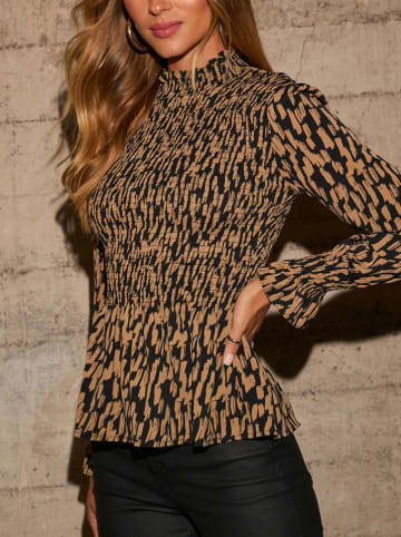 LA Angels Bluse in Camel/ Schwarz