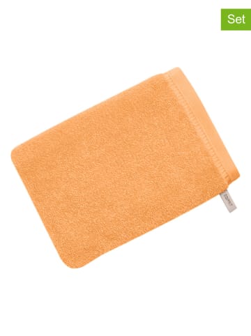 ESPRIT 6er-Set: Waschhandschuhe ''Modern Solid'' in Apricot