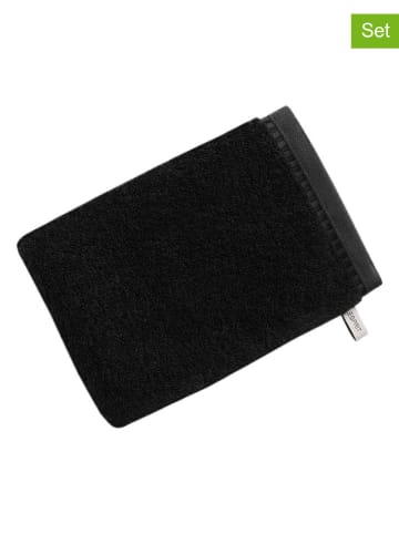 ESPRIT 6er-Set: Waschhandschuhe ''Modern Solid'' in Schwarz