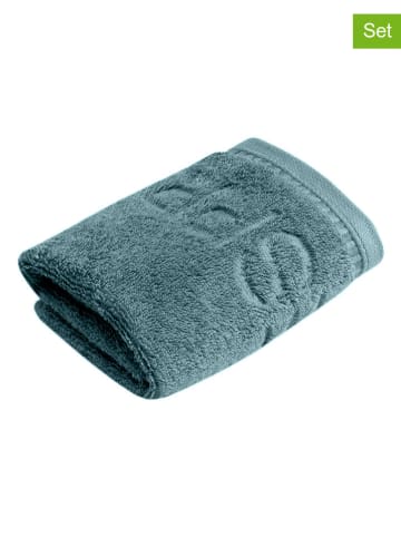 ESPRIT 6-delige set: wasdoeken "Modern Solid'' blauw