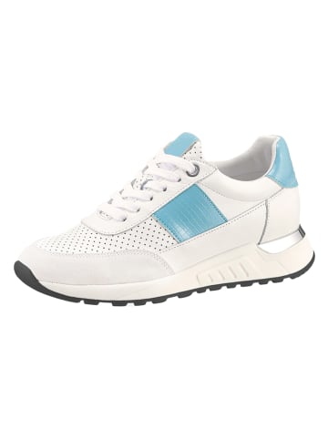 Heine Leren sneakers wit/blauw