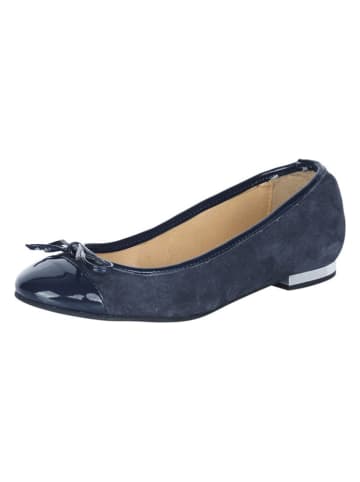 Heine Leder-Ballerinas in Dunkelblau