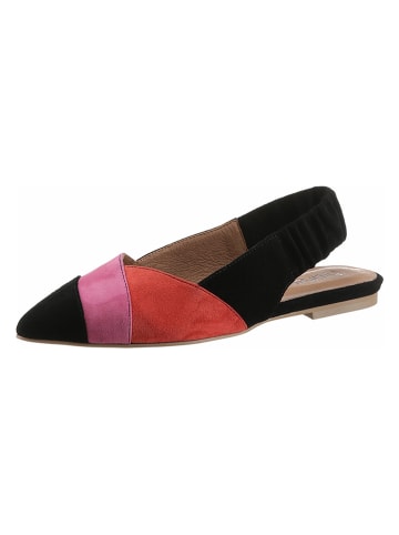 Heine Leder-Ballerinas in Schwarz/ Bunt
