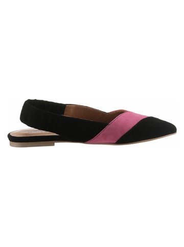 Heine Leder-Ballerinas in Schwarz/ Bunt