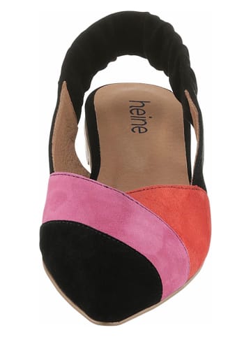 Heine Leren ballerina's zwart/meerkleurig