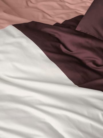 Marc O'Polo Satin-Bettwäsche-Set "Ewon" in Bordeaux/ Rosa/ Creme