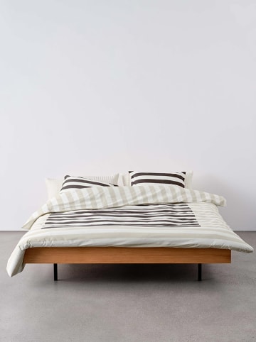 Marc O'Polo Perkal beddengoedset "Sanna" donkerblauw/beige/wit