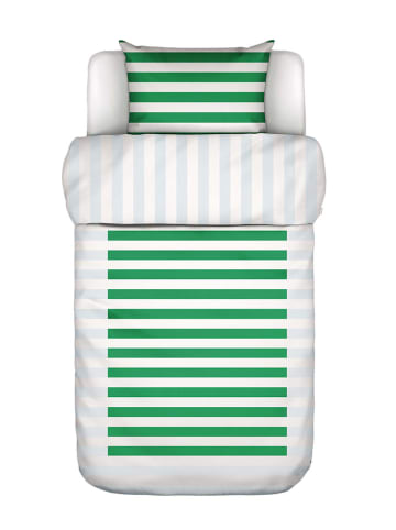 Marc O'Polo Perkal beddengoedset "Sanna" lichtblauw/wit/groen