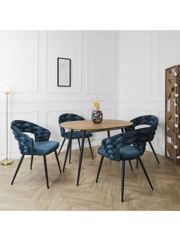 Rétro Chic Esszimmerstuhl ''Sawyer'' in Petrol - (B)63 x (H)83 x (T)54 cm