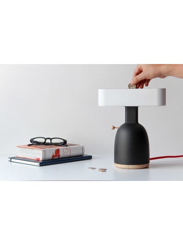 Designnest Ledtafellamp ''Dina Coin Lamp'' zwart - (B)23 x (H)27 x (D)12 cm