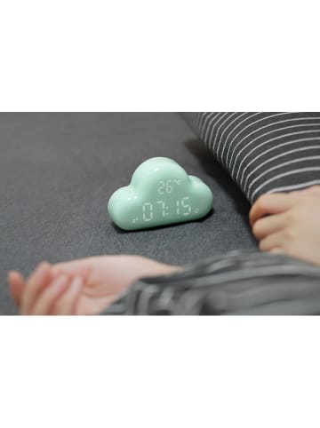 Designnest Budzik "Alarm Cloud" w kolorze zielonym - 12 x 8 cm