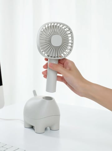 Designnest Tischventilator ''PetFan'' in Grau - (B)12 x (H)14 x (T)5 cm