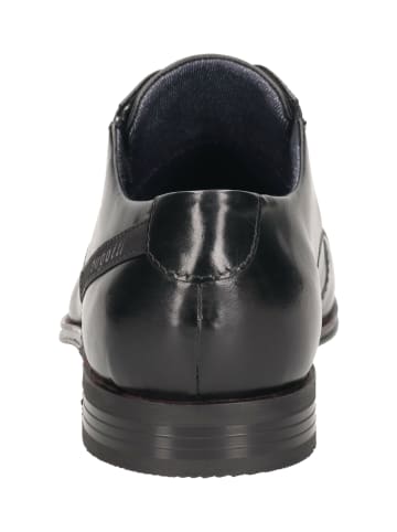 Bugatti Leder-Schnürschuhe in Schwarz